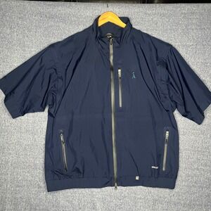 Zero Restriction Gore Tex Short Sleeve Golf Rain Jacket Men's 2XL Navy Tour-Lite